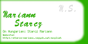 mariann starcz business card